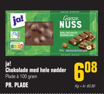 Otto Duborg Ja! chokolade med hele nødder tilbud