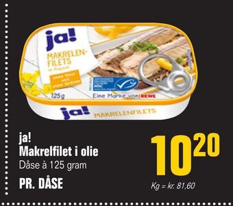 Poetzsch Padborg Ja! makrelfilet i olie tilbud