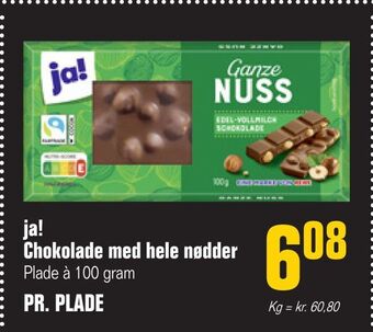 Poetzsch Padborg Ja! chokolade med hele nødder tilbud