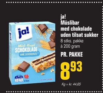Poetzsch Padborg Ja! müslibar med chokolade uden tilsat sukker tilbud