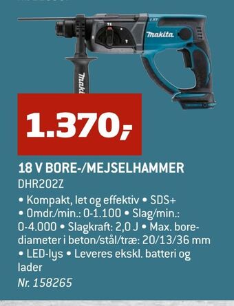 18 v bore-/mejselhammer dhr202z