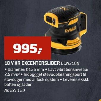 Bygma 18 v xr excentersliber dcw210n tilbud