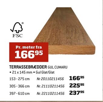 Terrassebrædder gul cumaru