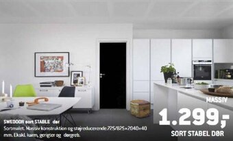XL-BYG Swedoor sort Stable Dør tilbud