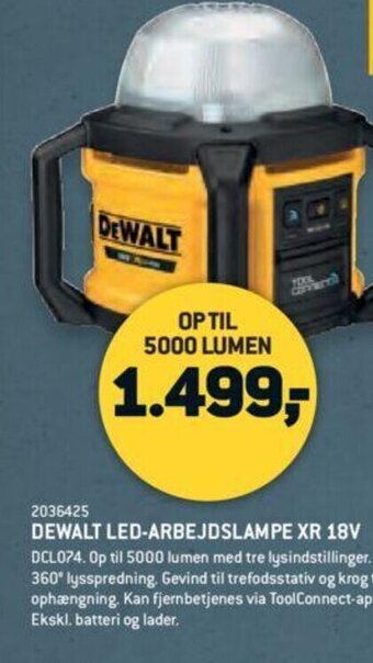 XL-BYG Dewalt LED-Arbejdslampe XR 18V tilbud
