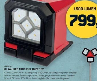 XL-BYG Milwaukee Arbejdslampe 18V tilbud