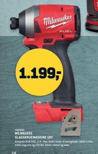 Milwaukee Slagskruemaskine 18V