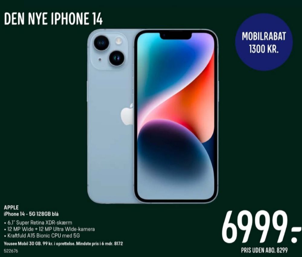 Apple iphone 14 mobiltelefon tilbud hos Elgiganten