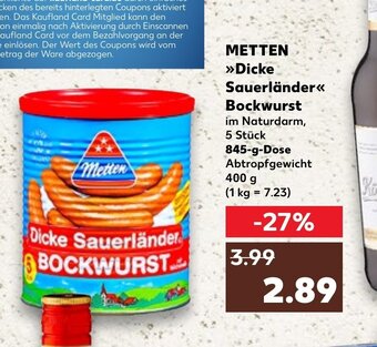Kaufland Metten Dicke Sauerländer Bockwurst tilbud