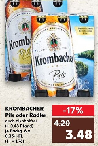 Kaufland Krombacher Pils oder Radler tilbud