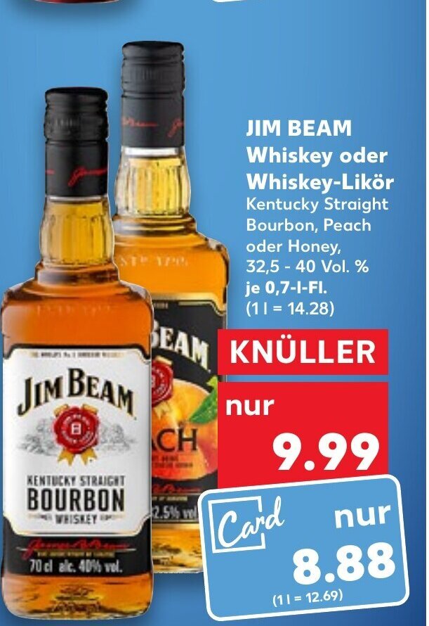 Jim Beam Whiskey oder WhiskeyLikör tilbud hos Kaufland