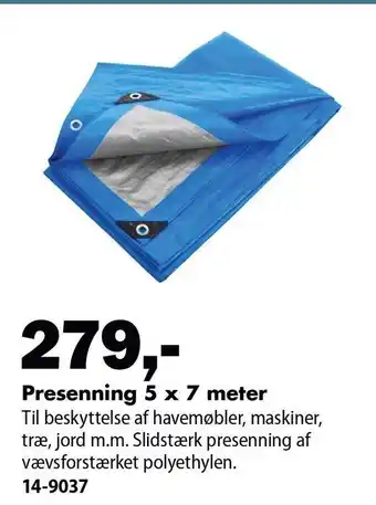 Biltema Presenning 5x7 meter tilbud