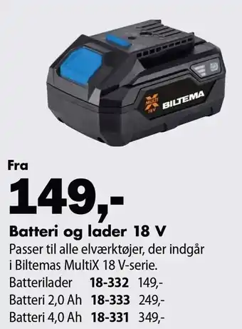Biltema Batteri og lader tilbud