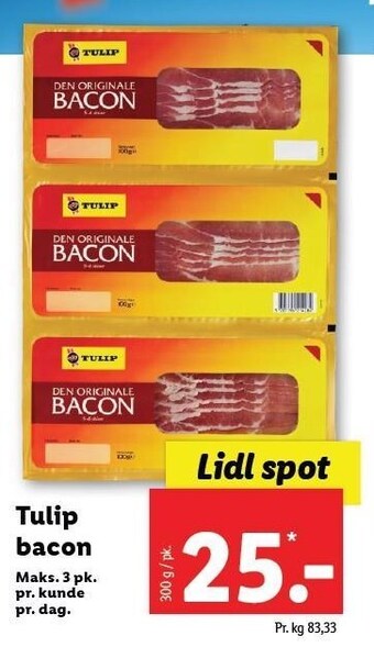 Lidl Tulip bacon tilbud