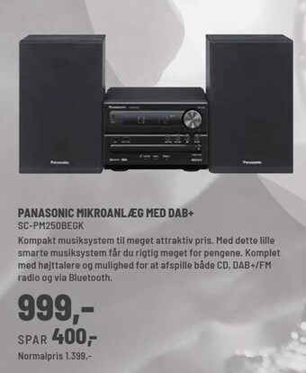 Panasonic Center Panasonic mikroanlæg med dab+ tilbud