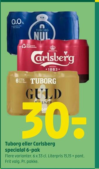 Coop 365 Tuborg eller carlsberg specialøl 6-pak tilbud