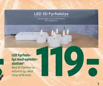 Coop 365 Led fyrfads lys med opladerstation tilbud