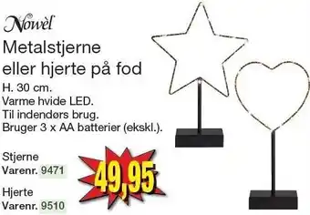 Harald Nyborg Metalstjerne el. hjerte på fod tilbud