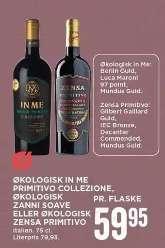 MENY Øko in me primitivo collezione, øko zanni soace el. øko zensa primitivo tilbud