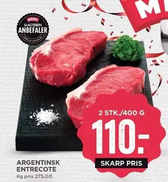 MENY Argentinsk entrecote 2 stk tilbud