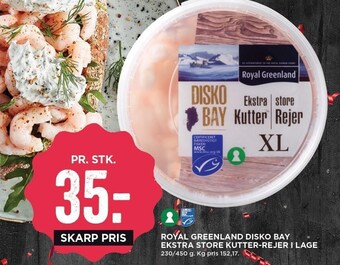 MENY Royal greenland disko bay ekstra store kutter-rejer i lage tilbud