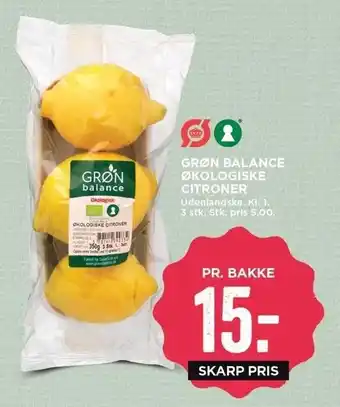 MENY Grøn balance øko citroner tilbud