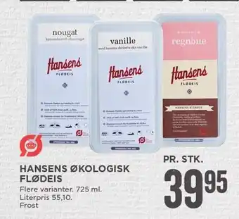 MENY Hansens økologisk flødeis tilbud