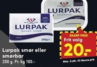 Lurpak smør el. smørbar