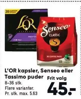 Bilka L*or kapsler, senseo el. tassimo puder tilbud
