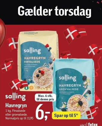 Føtex Havregryn tilbud