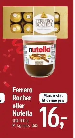 Føtex Ferrero rocher el. nutella tilbud