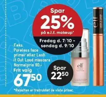 Spar 25 % på e.l.f makeup