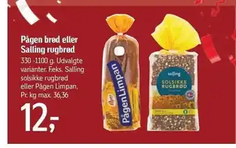 Føtex Pågen brød el. salling rugbrød tilbud