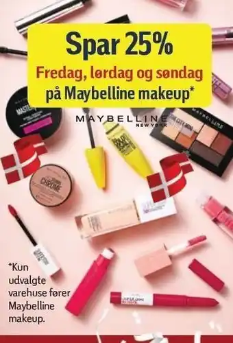 Føtex Spar 25% fredag, lørdag og søndag på maybelline makeup tilbud