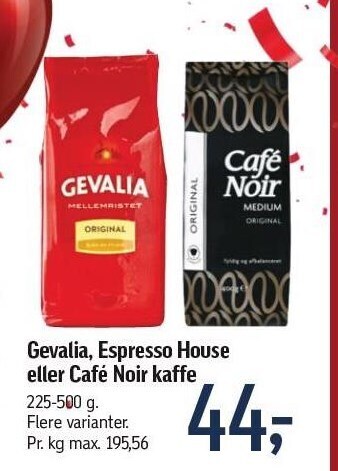 Føtex Gevalia, espresso house el. café noir kaffe tilbud