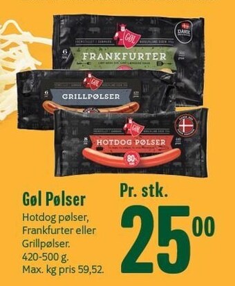 Min Købmand Gøl pølser tilbud