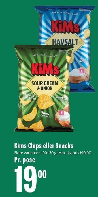 Min Købmand Kims chips eller snacks tilbud
