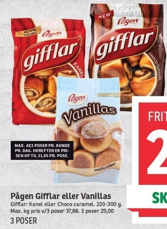 SPAR Pågen Gifflar eller Vanillas tilbud
