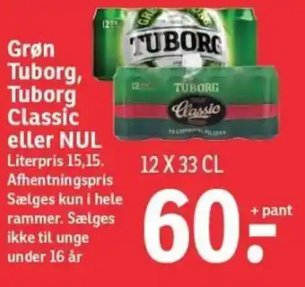 SPAR Grøn Tuborg, Tuborg Classic eller NUL tilbud