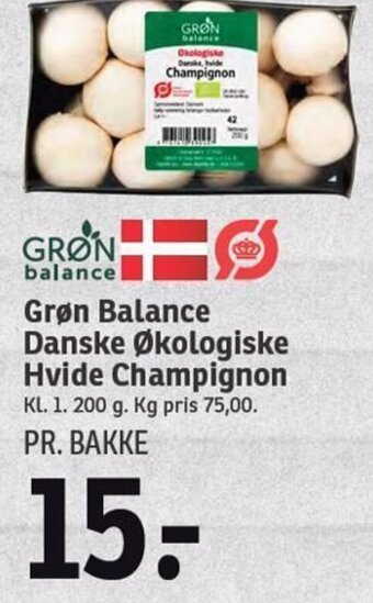 SPAR Grøn Balance Danske økologiske Hvide Champignon tilbud