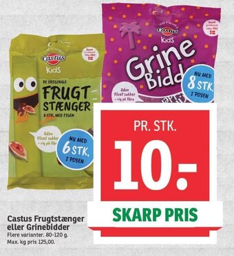 SPAR Castus Frugtstænger eller Grinebidder tilbud