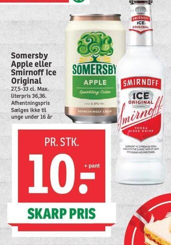 SPAR Somersby Apple eller Smirnoff Ice Original tilbud