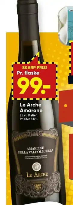 Bilka Le Arche Amarone 75 cl. tilbud