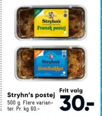 Bilka Stryhn's postej tilbud