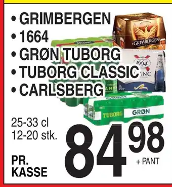 ABC Lavpris Grimbergen • 1664 • grøn tuborg • tuborg classic • carlsberg tilbud