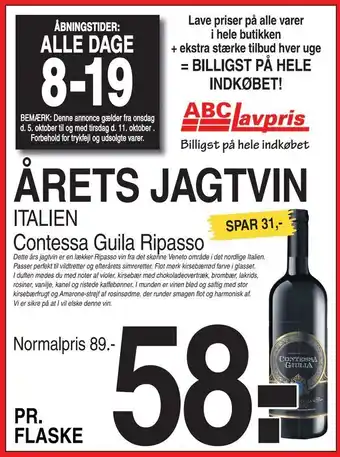 ABC Lavpris Contessa guila ripasso tilbud