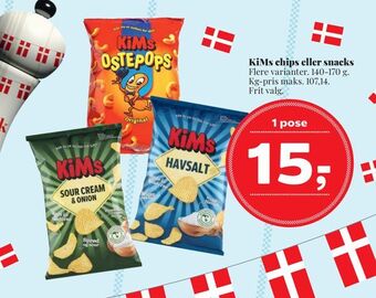 Dagli'Brugsen Kims chips eller snacks tilbud