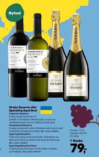 Kvickly Shabo reserve eller sparkling aged brut tilbud
