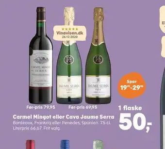 Kvickly Carmel mingot eller cava jaume serra tilbud