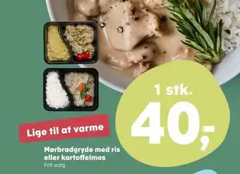 Kvickly Mørbradgryde med ris eller kartoffelmos tilbud
